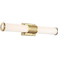 View 24" 26 watt 120 volt 3000K Dimmable Brushed Brass Frosted Acrylic Lens Vanity Light