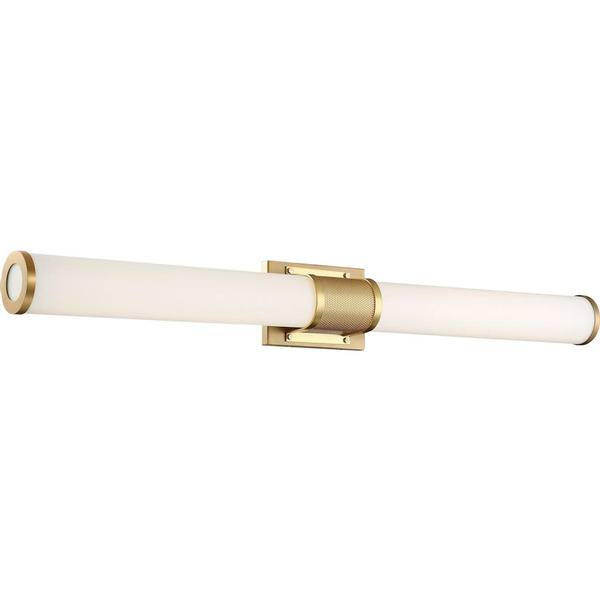 36" 39 watt 120 volt 3000K Dimmable Brushed Brass Frosted Acrylic Lens Vanity Light