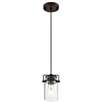 Nuvo Lighting 1 Light Mahogany Bronze Finish with Clear Glass Shade Mini Pendant