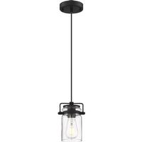 Nuvo Lighting 1 Light Matte Black Finish with Clear Glass Shade Mini Pendant