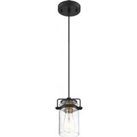 Nuvo Lighting 1 Light Black and Aged Gold Finish with Clear Glass Shade Mini Pendant