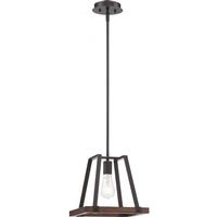 Nuvo Lighting 1 Light Mahogany Bronze Finish with Nutmeg Wood Accents Mini Pendant