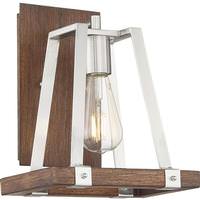 Nuvo Lighting 1 Light Brushed Nickel Finish with Nutmeg Wood Accents Wall Sconce