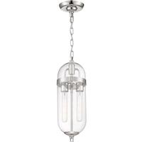 Nuvo Lighting 2 Light Polished Nickel Finish Clear Glass Shade Pendant