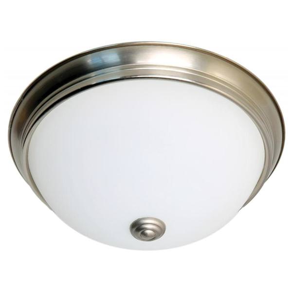 13" 23.5 watt 120 volt 3000K Natural White Brushed Nickel Frosted Glass Shade LED Ceiling Light