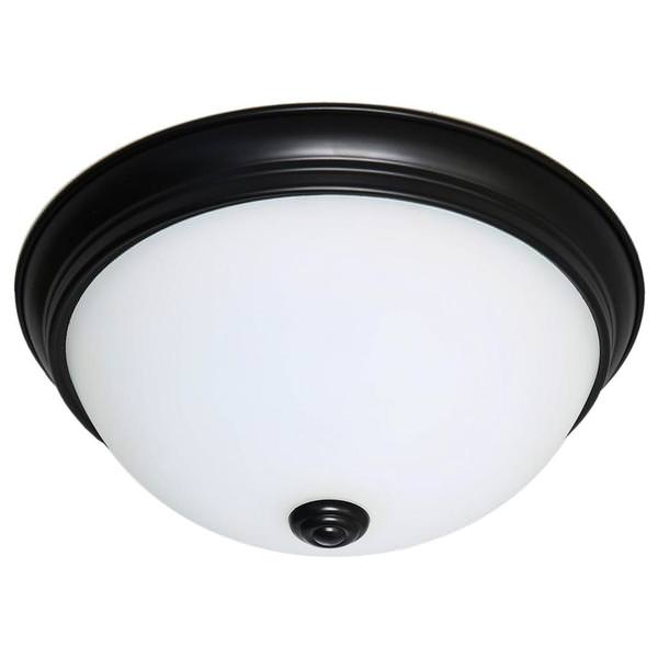 11" 16.5 watt 120 volt 3000K Natural White Mahogany Bronze Frosted Glass Shade LED Ceiling Light