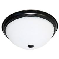 Nuvo Lighting 13" 23.5 watt 120 volt 3000K Natural White Mahogany Bronze Frosted Glass Shade LED Ceiling Light