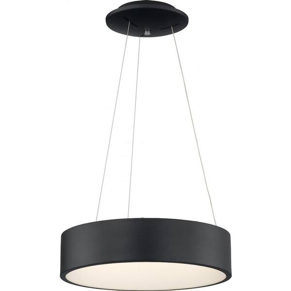 18" 20 watt 120 volt 3000K Natural White Dimmable Black LED Pendant Light