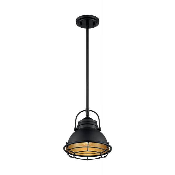 1 Light 120 volt Dark Bronze with Gold Accents Pendant Light Fixture
