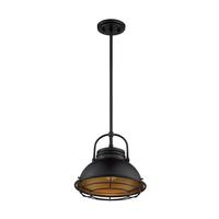 Nuvo Lighting 1 Light 120 volt Dark Bronze with Gold Accents Pendant Light Fixture