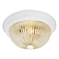 Nuvo Lighting 2 Light 11" Round Textured White Clear Ribbed Glass Shade Ceiling Light Fixture
