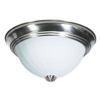 Nuvo Lighting 2 Light 11" Round Brushed Nickel Frosted Melon Glass Shade Ceiling Light Fixture