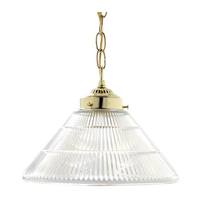 Nuvo Lighting 1 Light Polished Brass Prismatic Clear Ribbed Glass Shade Pendant Light Fixture