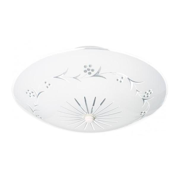 2 Light 12" Round White Grape Glass Shade Ceiling Light Fixture