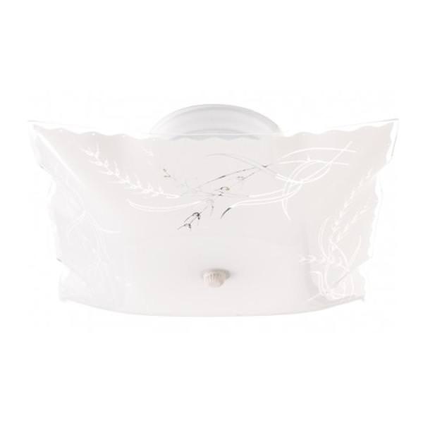 2 Light White Wheat with Ruffled Edge Glass Shade Ceiling Light Fixture