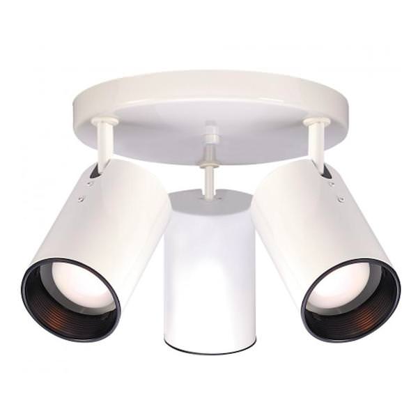 3 Light White Aluminum Straight Cylinder Ceiling Light Fixture