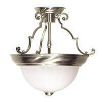 Nuvo Lighting 2 Light 13" Round Brushed Nickel Frosted Melon Glass Shade Ceiling Light Fixture