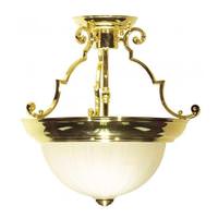Nuvo Lighting 2 Light 13" Round Polished Brass Frosted Melon Glass Shade Ceiling Light Fixture