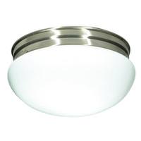 Nuvo Lighting 2 Light 12" Round Brushed Nickel White Glass Mushroom Shade Ceiling Light Fixture