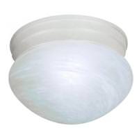 Nuvo Lighting 1 Light 8" Round Textured White Alabaster Mushroom Glass Shade Ceiling Light Fixture