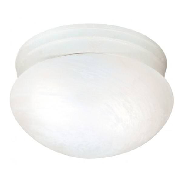 2 Light 10" Round Textured White Alabaster Mushroom Glass Shade Ceiling Light Fixture