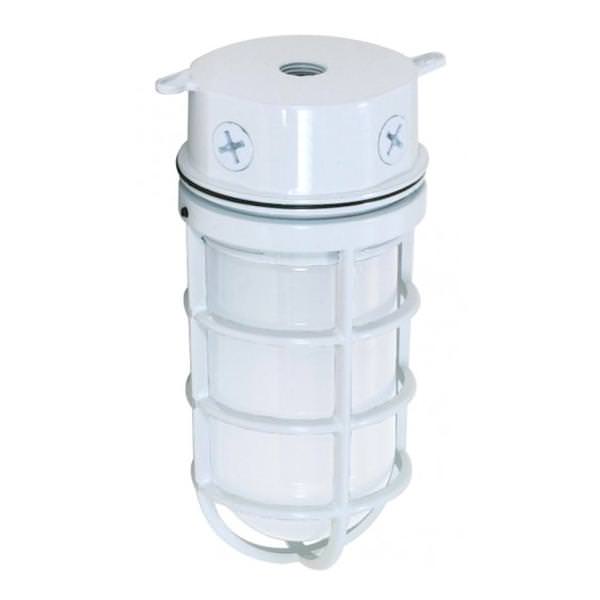 1 Light 9" White Vapor Tight Incandescent Fixture
