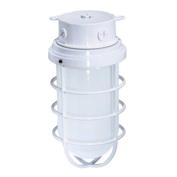 1 Light 11" White Vapor Tight Incandescent Fixture
