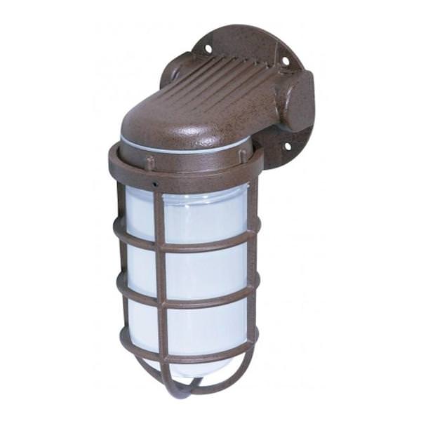 1 Light 9" Old Bronze Wall Mount Vapor Tight Incandescent Fixture
