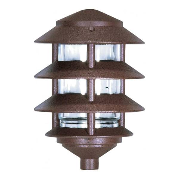 1 Light 4 Tier 9" Old Bronze Post Lantern Light Fixture