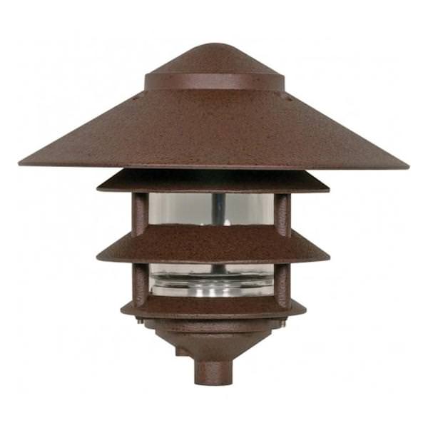 1 Light 3 Tier 10" Old Bronze Post Lantern Light Fixture