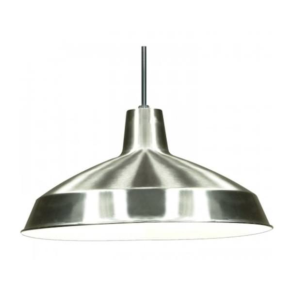 1 Light Brushed Nickel Warehouse Aluminum Shade Pendant Light Fixture