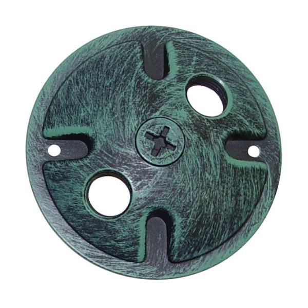 4.5" 2 Light Antique Verdi Flood Light Wall Mounting Plate