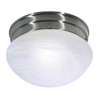 Nuvo Lighting 1 Light 8" Round Brushed Nickel Alabaster Mushroom Glass Shade Ceiling Light Fixture