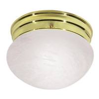 Nuvo Lighting 1 Light 8" Round Polished Brass Alabaster Mushroom Glass Shade Ceiling Light Fixture