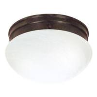Nuvo Lighting 2 Light 10" Round Old Bronze Alabaster Mushroom Glass Shade Ceiling Light Fixture