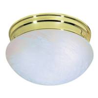 Nuvo Lighting 2 Light 10" Round Polished Brass Alabaster Mushroom Glass Shade Ceiling Light Fixture
