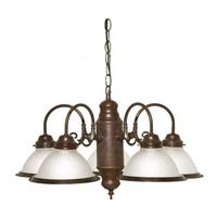 Nuvo Lighting 5 Light Old Bronze Frosted Ribbed Glass Shades Chandelier Light Fixture