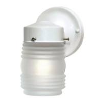 Nuvo Lighting 1 Light Gloss White Frosted Mason Jar Outdoor Wall Fixture