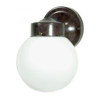 Nuvo Lighting 1 Light Old Bronze White Glass Globe Wall Light Fixture