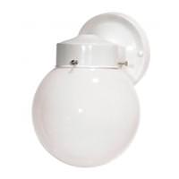 Nuvo Lighting 1 Light Gloss White Glass Globe Wall Light Fixture