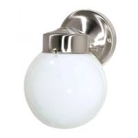 Nuvo Lighting 1 Light Brushed Nickel White Glass Globe Wall Light Fixture