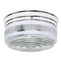Nuvo Lighting 2 Light 10" Round Polished Chrome White Glass Drum Shade Ceiling Light Fixture