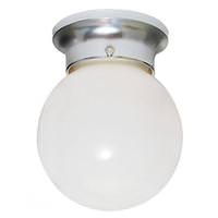 Nuvo Lighting 1 Light Polished Chrome White Glass Ball Shade Ceiling Light Fixture