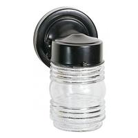 Nuvo Lighting 1 Light Black Clear Mason Jar Outdoor Wall Fixture