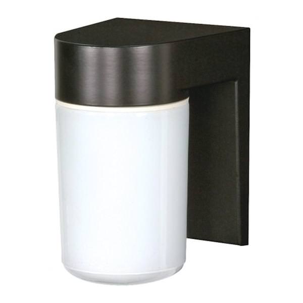 1 Light Black White Glass Cylinder Wall Light Fixture