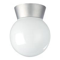 Nuvo Lighting 1 Light Satin Aluminum White Glass Globe Ceiling Light Fixture