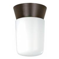 Nuvo Lighting 1 Light Bronzotic White Glass Cylinder Ceiling Light Fixture