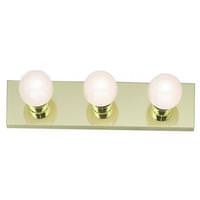 Nuvo Lighting 3 Light Polished Brass Glass Vanity Light Fixture