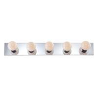 Nuvo Lighting 5 Light Polished Chrome Glass Wall Vanity Light Fixture