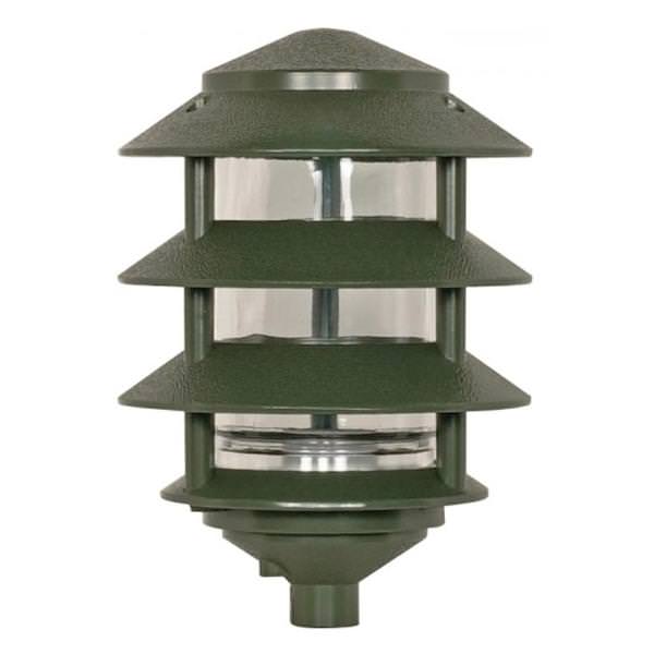 1 Light 4 Tier 9" Green Post Lantern Light Fixture